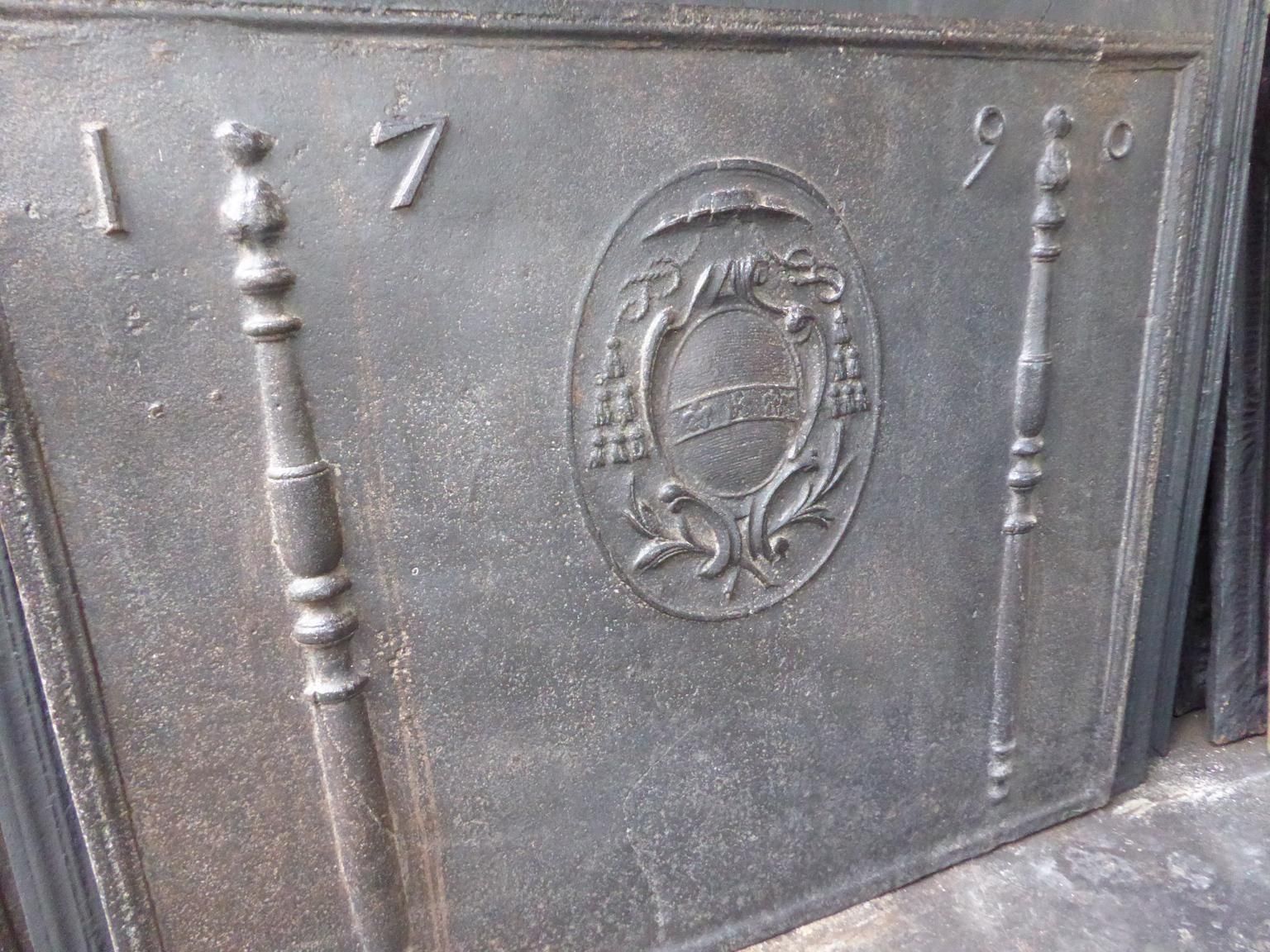 French Louis XV 'Coat Of Arms Fireback / Backsplash, 18th Century photo buy