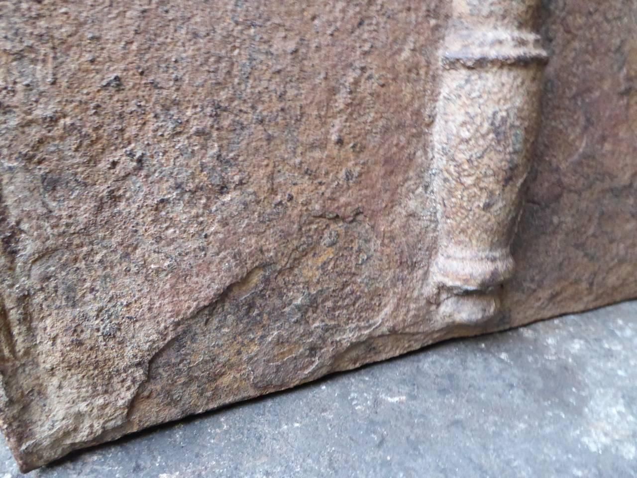 17th Century French 'Pillars Of Hercules' Fireback / Backsplash photo vintage