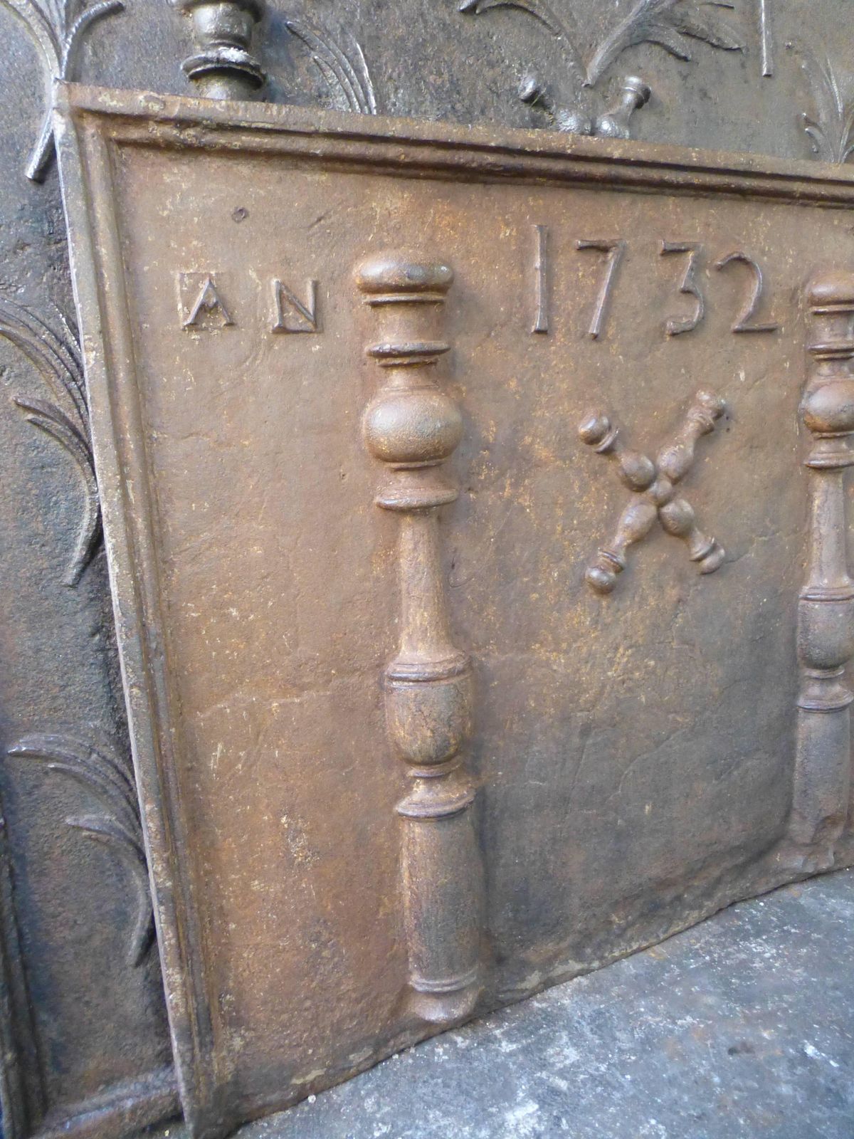 18th Century Pillars With Saint Andrew's Cross Fireback / Backsplash photo furniture