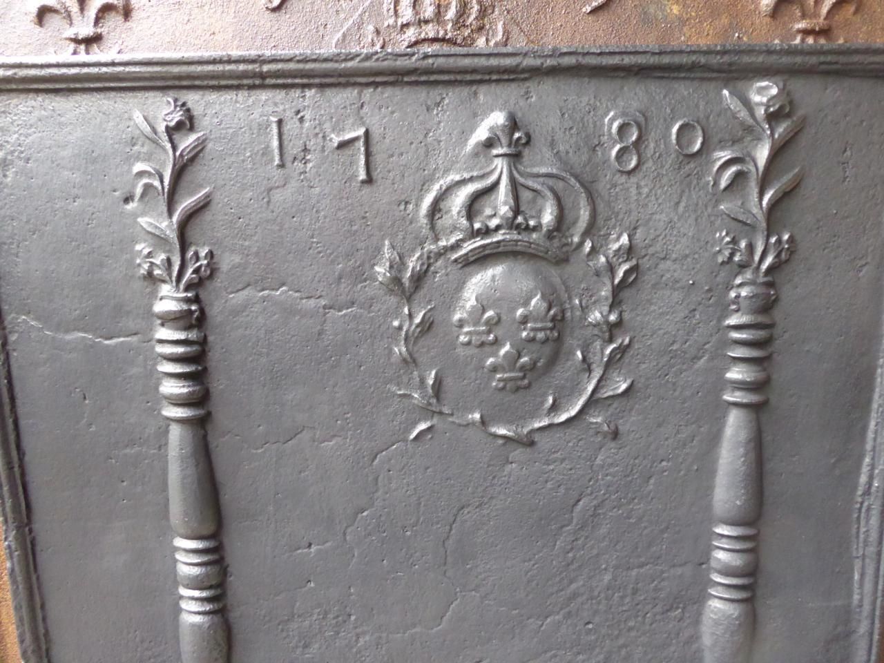 18th Century French Louis XV 'Arms Of France' Fireback / Backsplash photo for sale