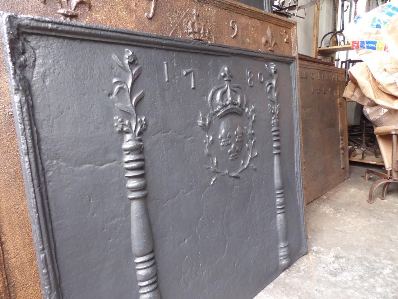 photo for sale 18th Century French Louis XV 'Arms Of France' Fireback / Backsplash