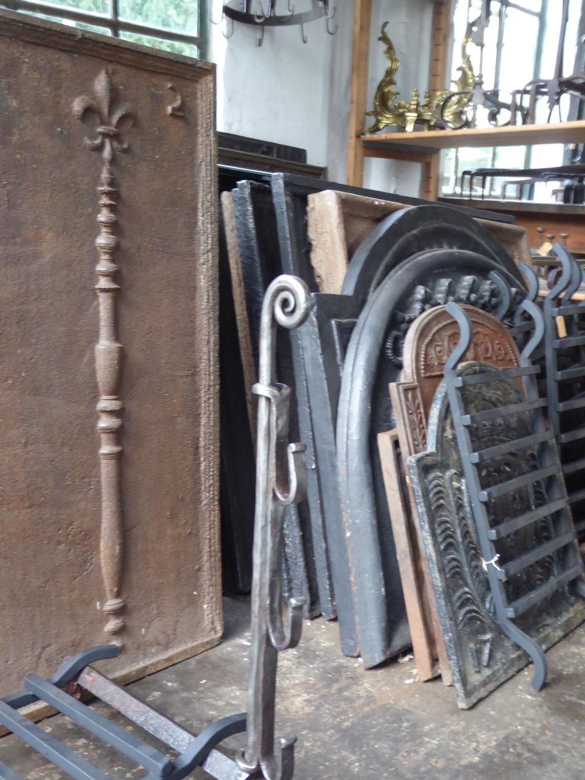 photo furniture Large French Louis XIII Period Fireplace Grate Or Fire Basket, 17th Century