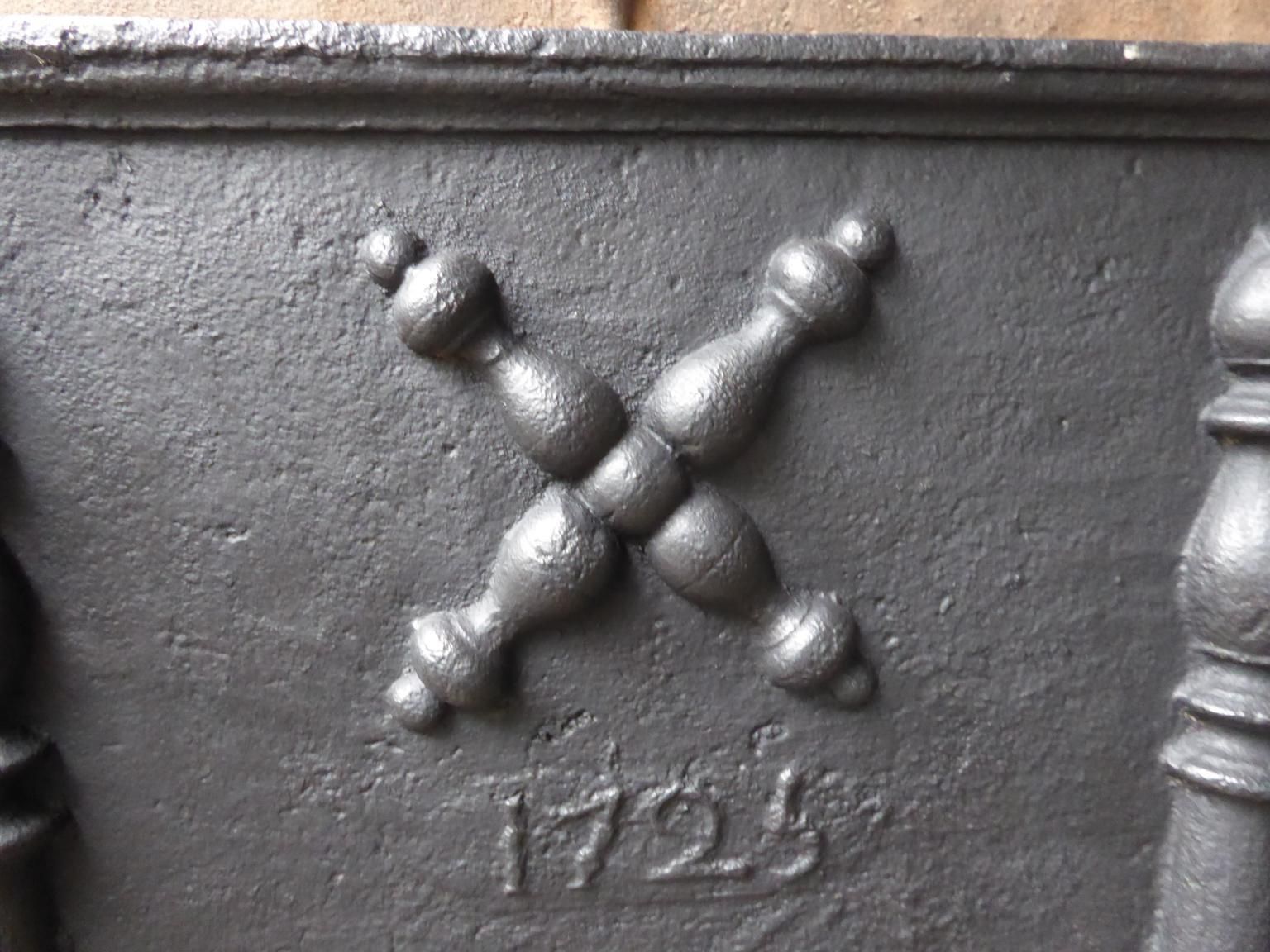 18th Century French 'Pillars With Saint Andrew's Cross' Fireback / Backsplash photo buy