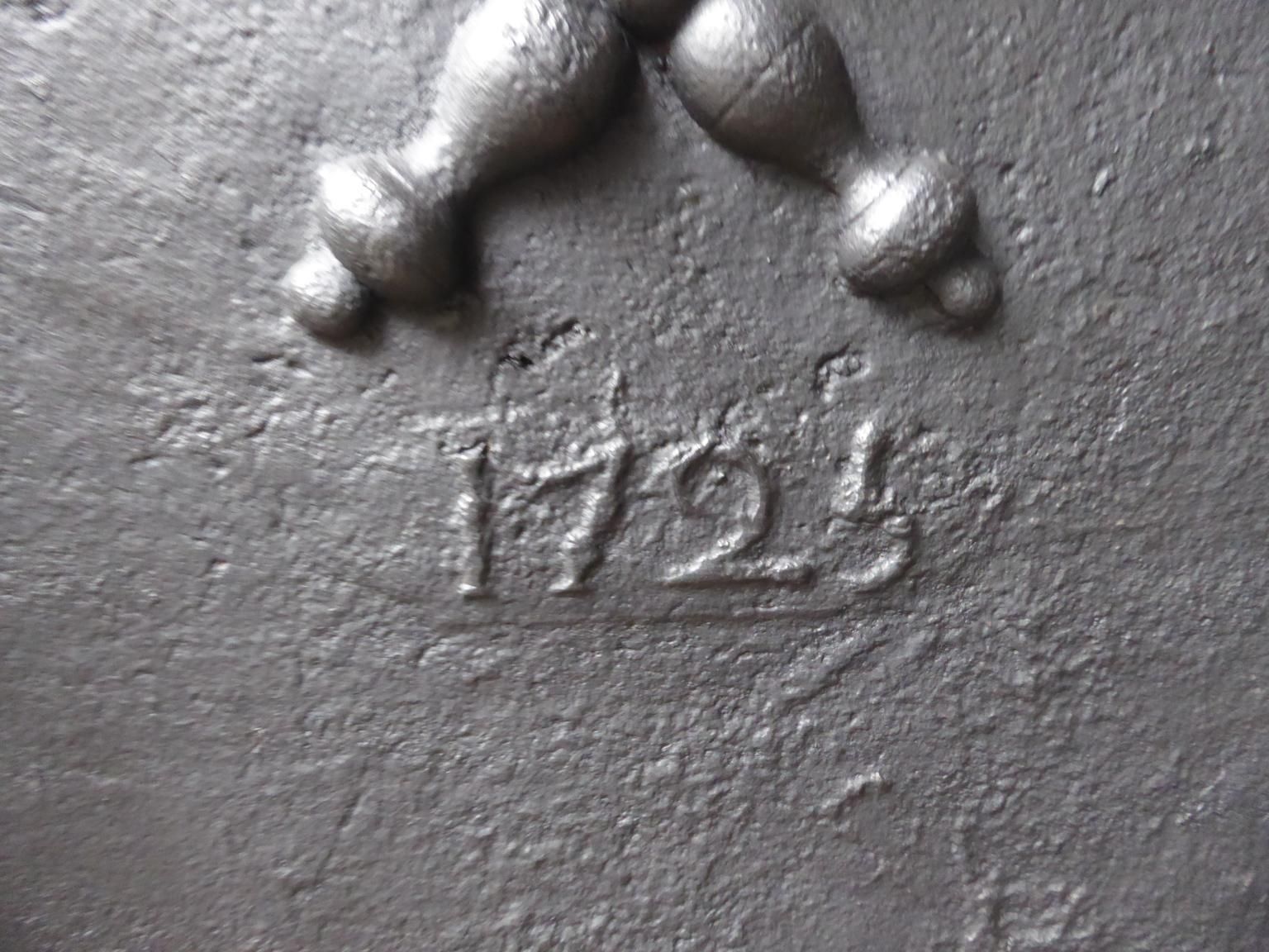 18th Century French 'Pillars With Saint Andrew's Cross' Fireback / Backsplash photo vintage