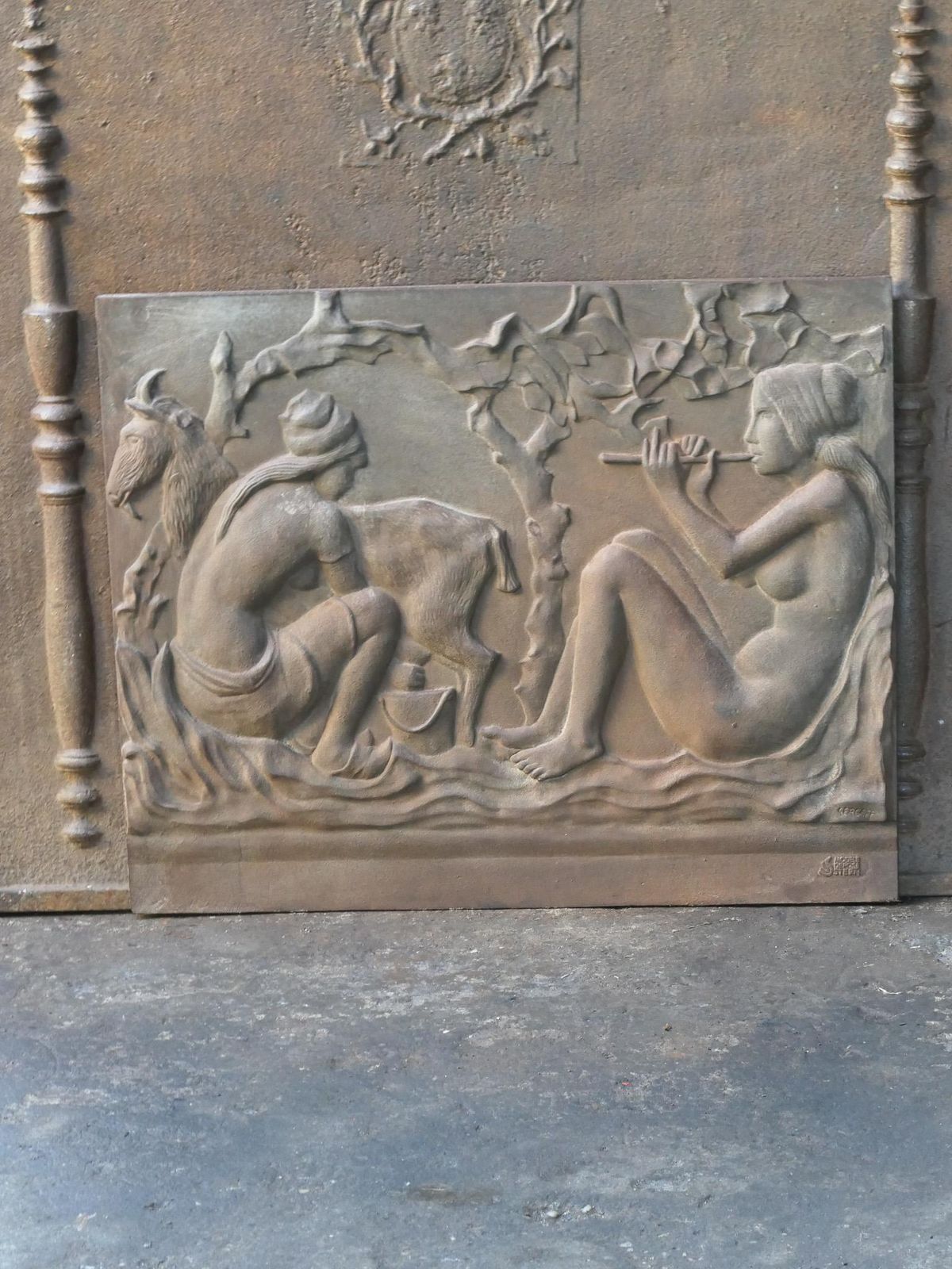 20th Century French Modernist 'Rural Scene' Fireback / Backsplash photo furniture