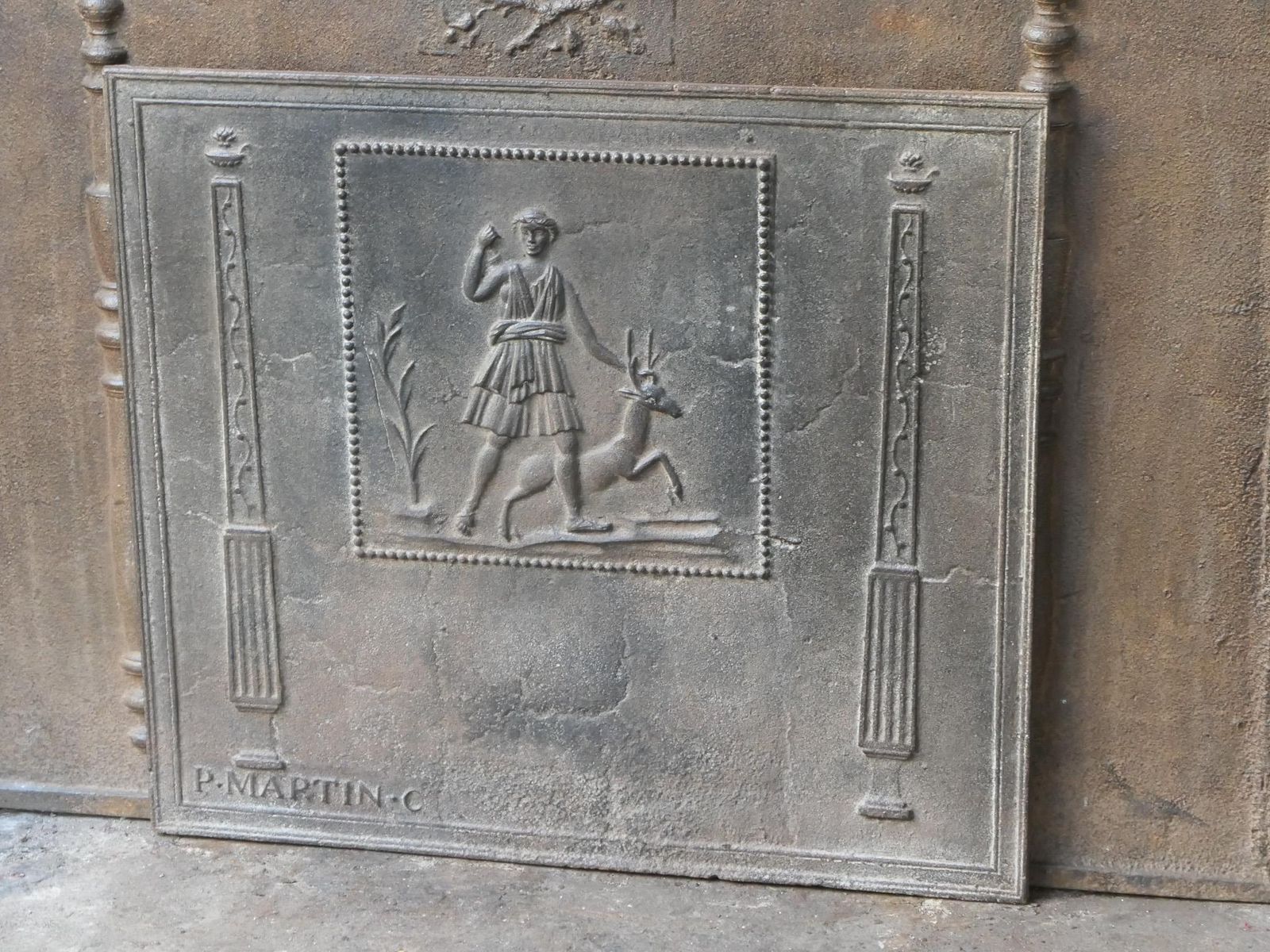 Antique French Neoclassical Fireback, 18th   19th Century photo vinterior