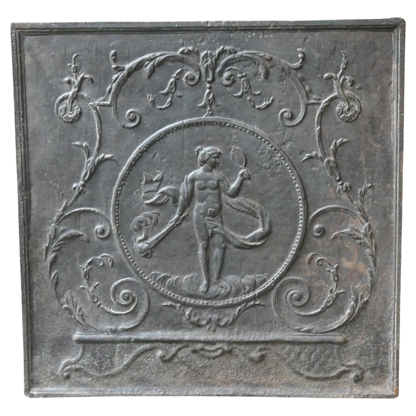 Antique French Fireback / Backsplash With The Goddess Venus, 18th Century