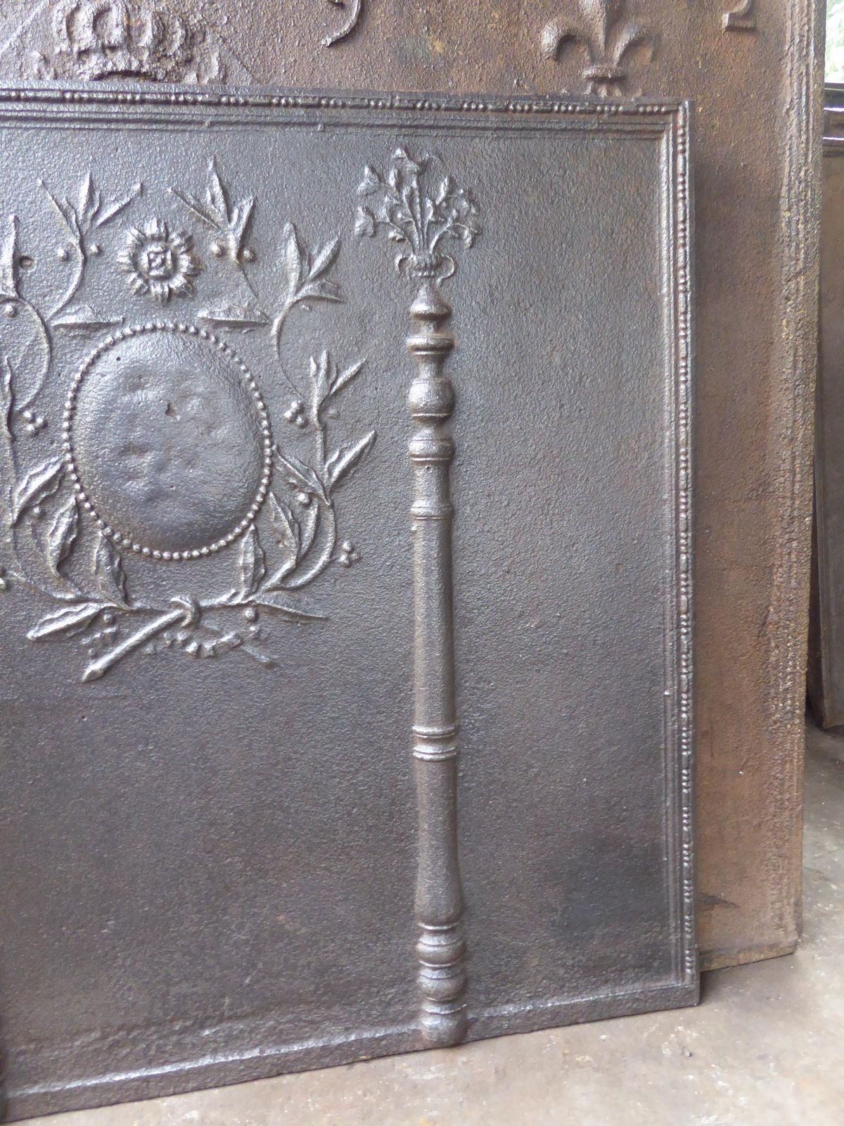 Antique French Neoclassical 'Pillars Of Freedom' Fireback / Backsplash photo vintage
