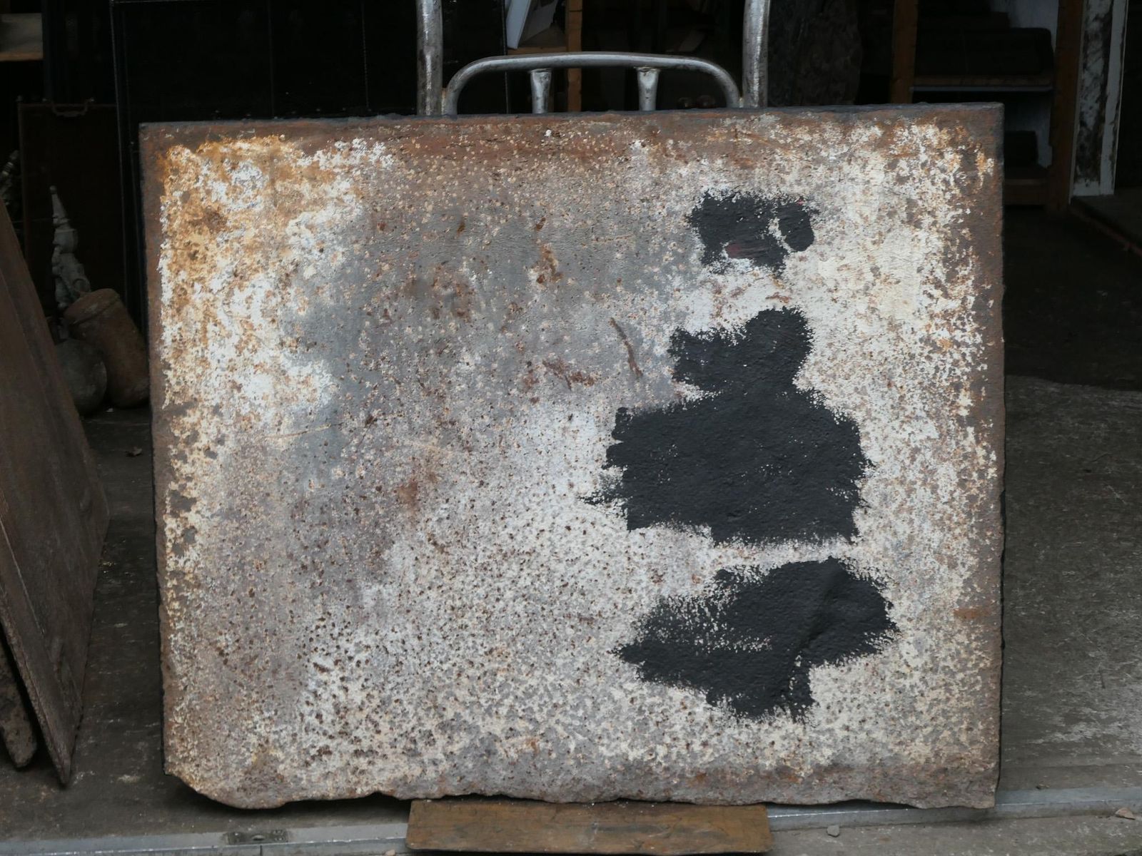 photo for sale Antique Louis XIV 'Pillars With Saint Andrew's Cross' Fireback / Backsplash