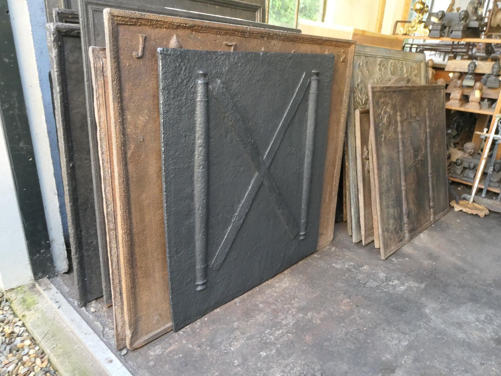 18th C. Louis XIV 'Pillars With Saint Andrew's Cross' Fireback / Backsplash photo buy