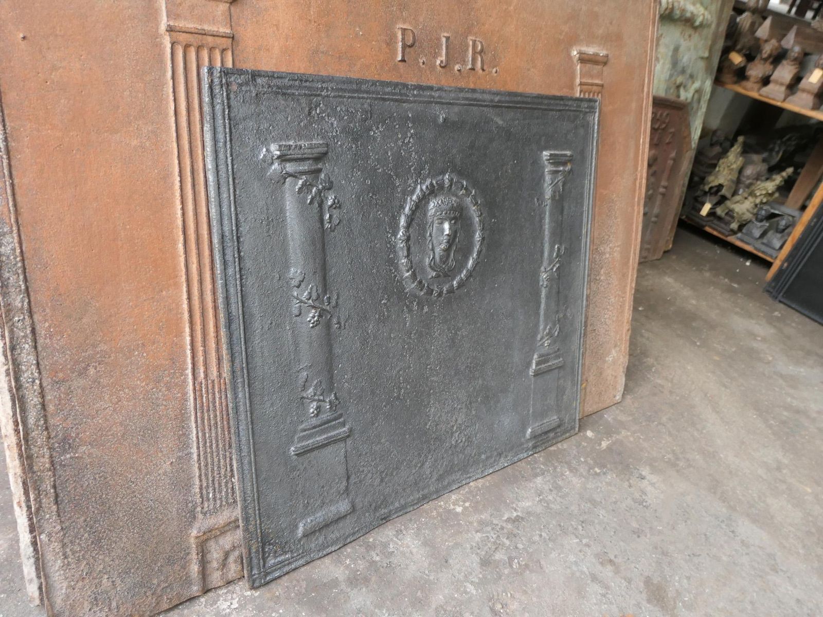 French Neoclassical Period Fireback / Backsplash, 18th   19th Century photo vintage