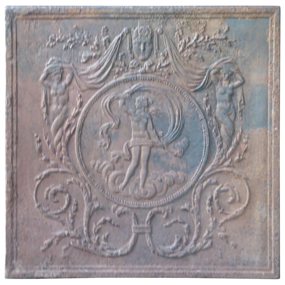 Antique French Fireback / Backsplash With The Goddess Venus, 18th Century