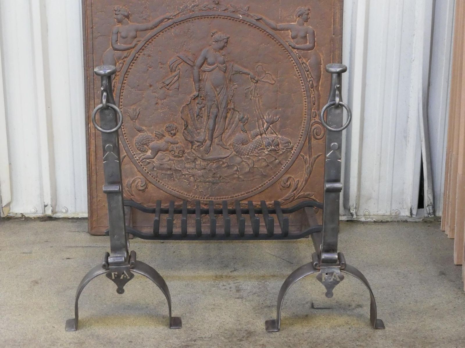 Large French Louis XV Period Fireplace Grate Or Fire Basket, 18th Century photo Home Fixtures