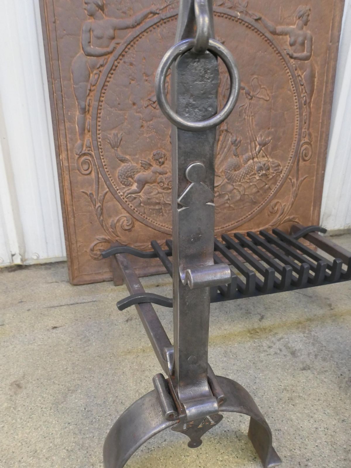 Large French Louis XV Period Fireplace Grate Or Fire Basket, 18th Century photo vintage