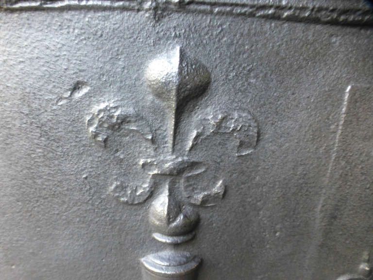 Large Fireback / Backsplash With Arms Of France With Pillars, Dated 1779 photo buy