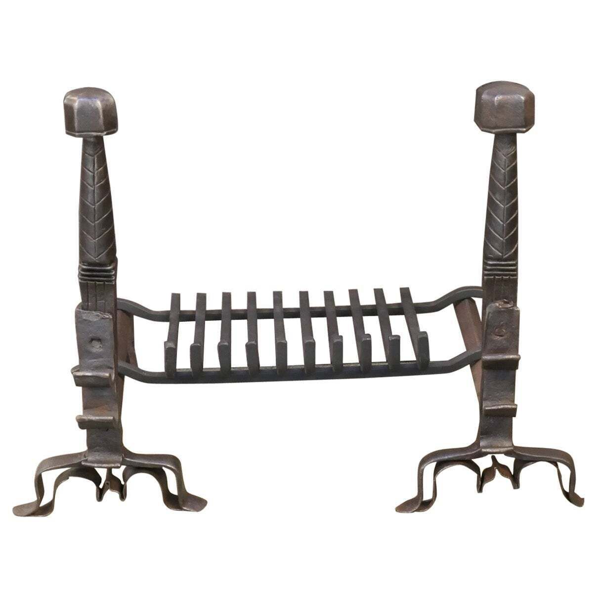 French Louis XIII Period Fireplace Grate Or Fire Basket, 17th Century