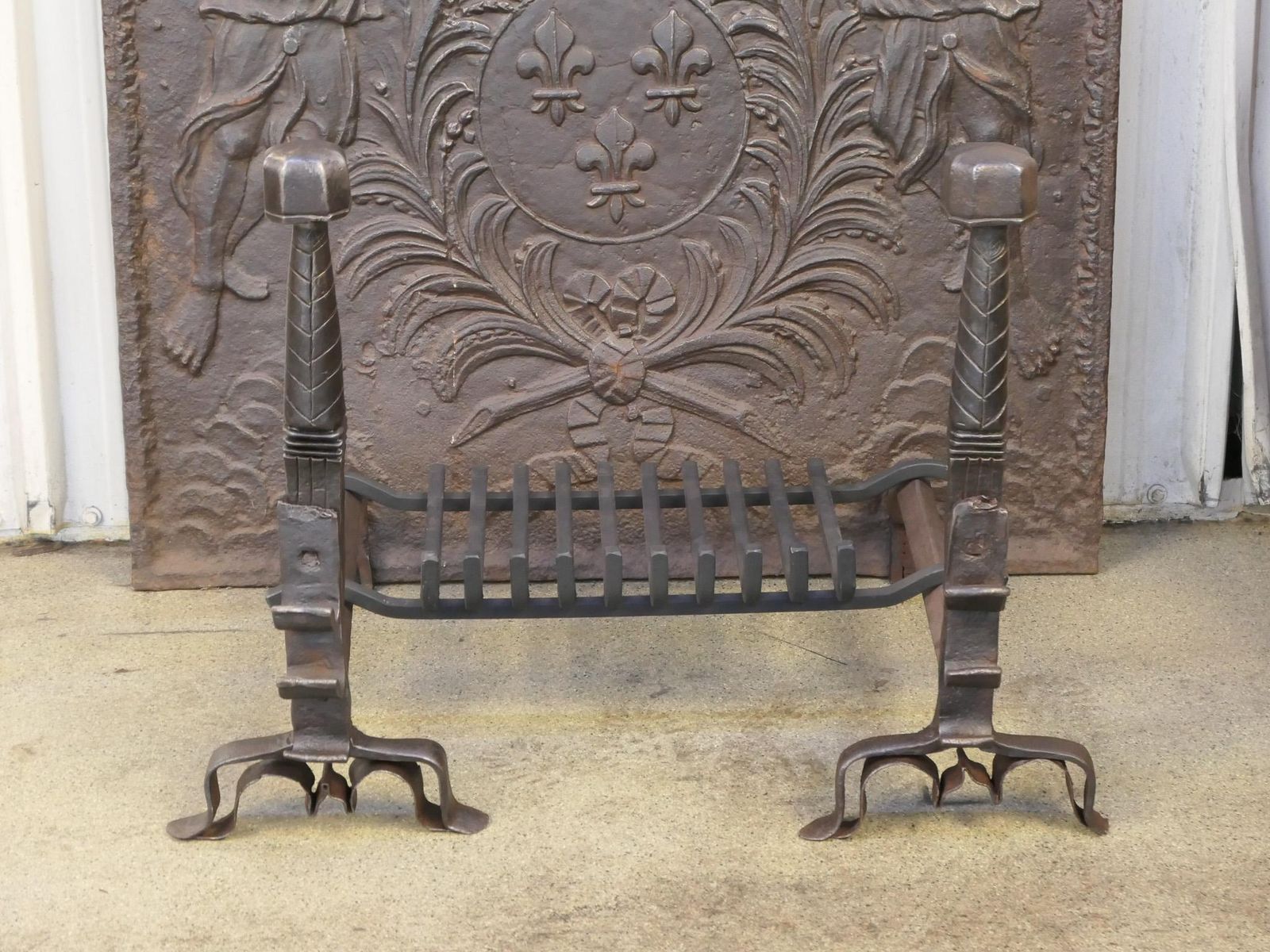 French Louis XIII Period Fireplace Grate Or Fire Basket, 17th Century photo Home Fixtures