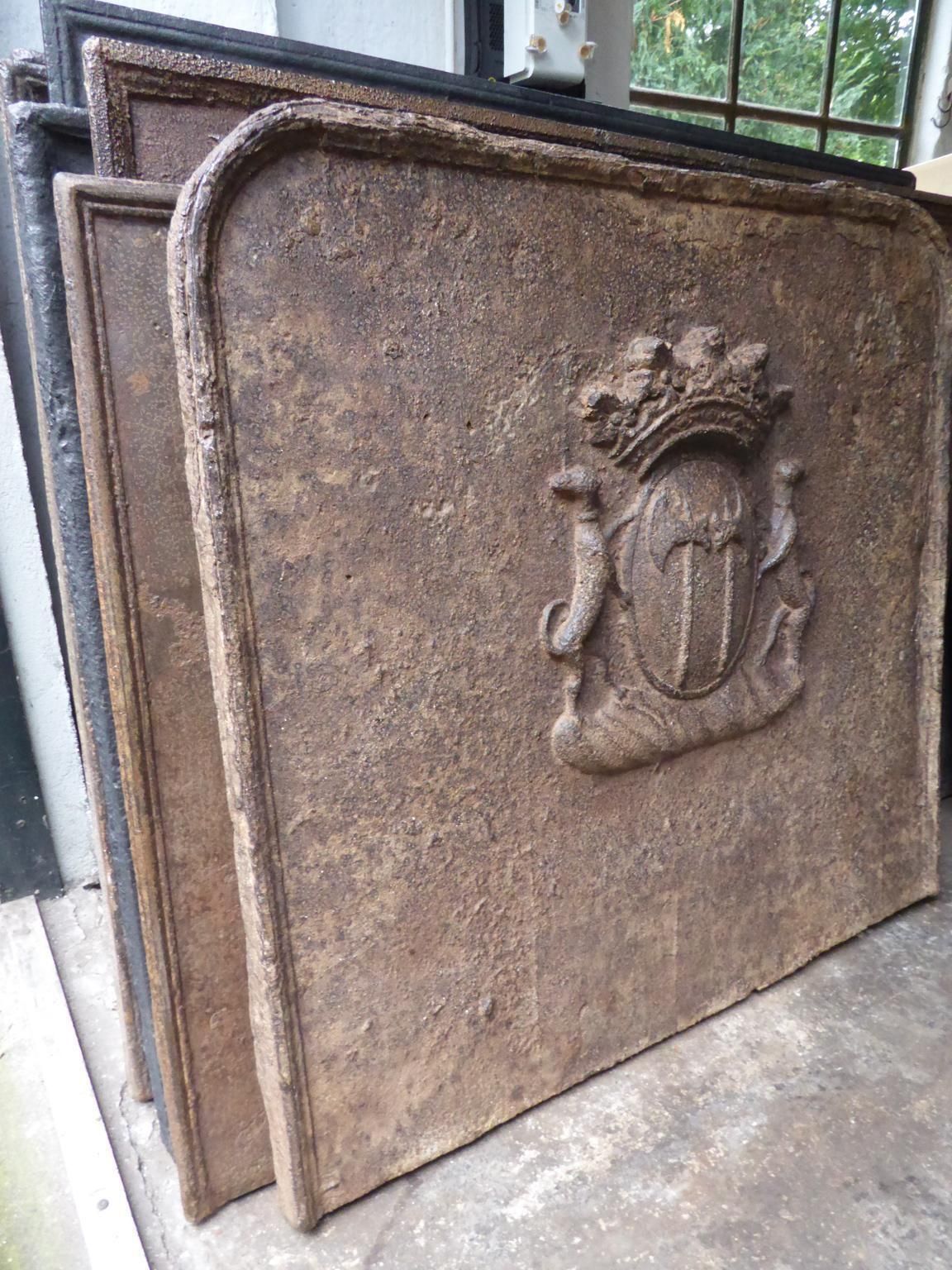 Large French Louis XIV 'Coat Of Arms' Fireback / Backsplash, 17th Century photo buy