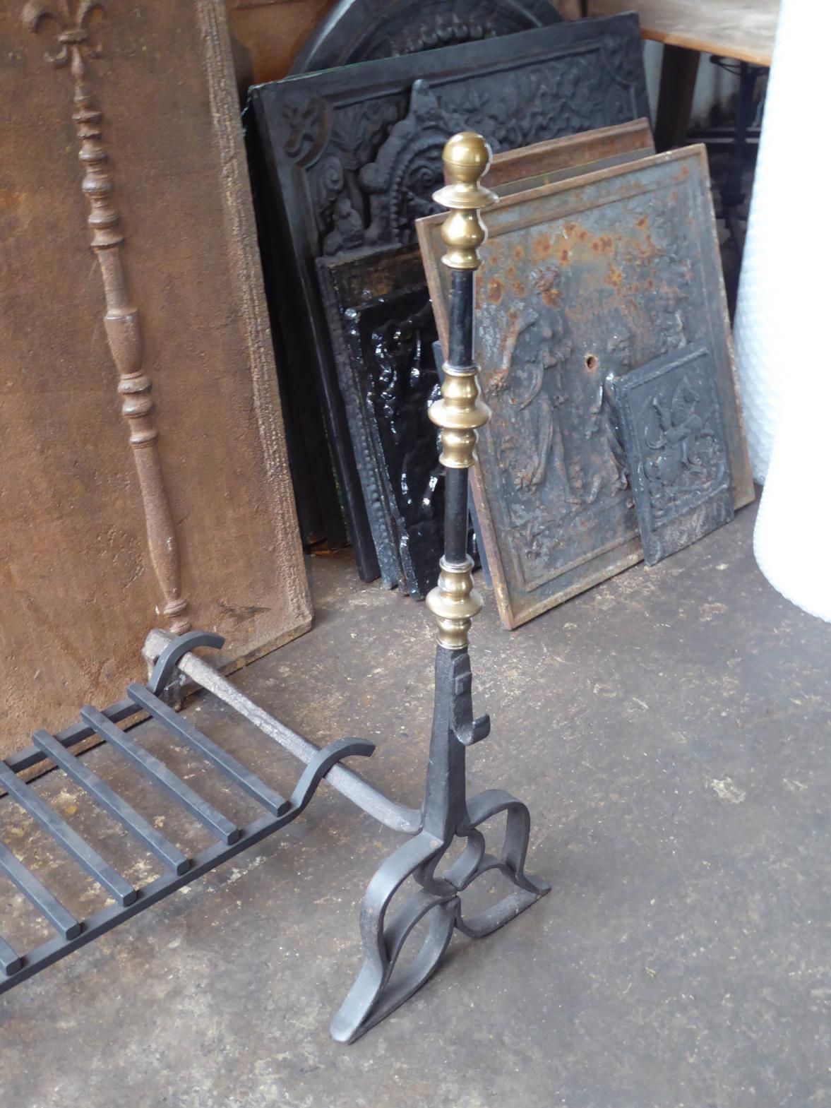 Home Fixtures Large French Renaissance Period Fireplace Grate Or Fire Basket, 16th   17th C. photo