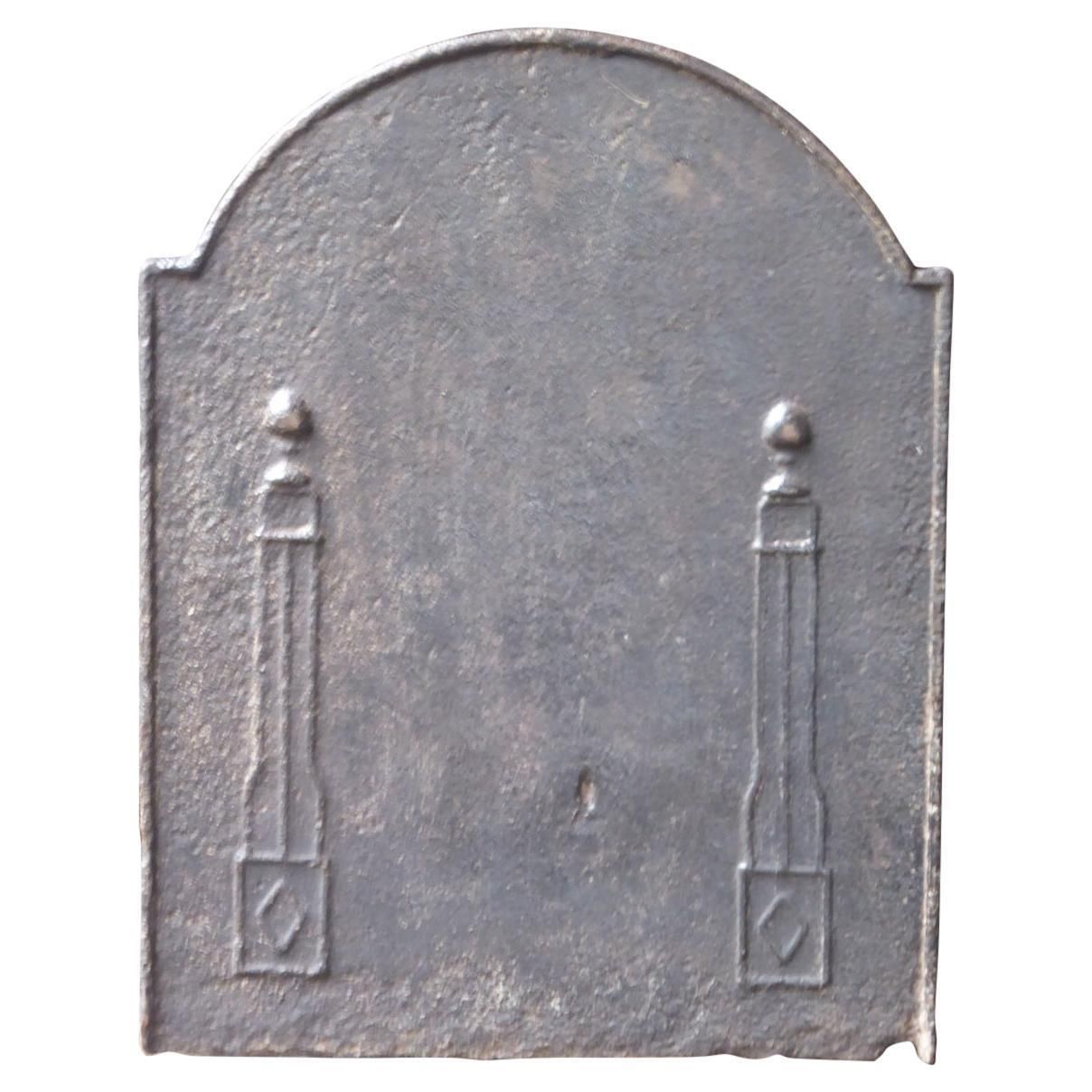Antique French Neoclassical 'Pillars Of Freedom' Fireback / Backsplash, 19th C.