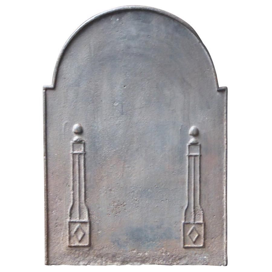 Antique French Neoclassical 'Pillars Of Freedom' Fireback / Backsplash