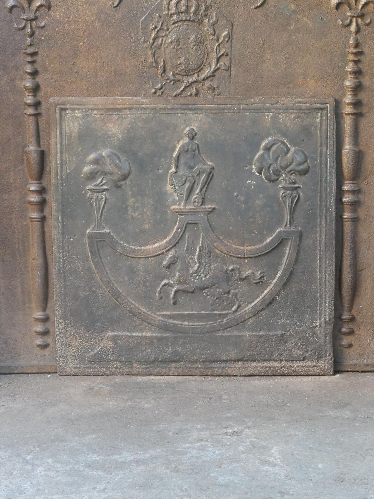 photo buy Antique French Neoclassical Period Fireback / Backsplash, 18th 19th C.