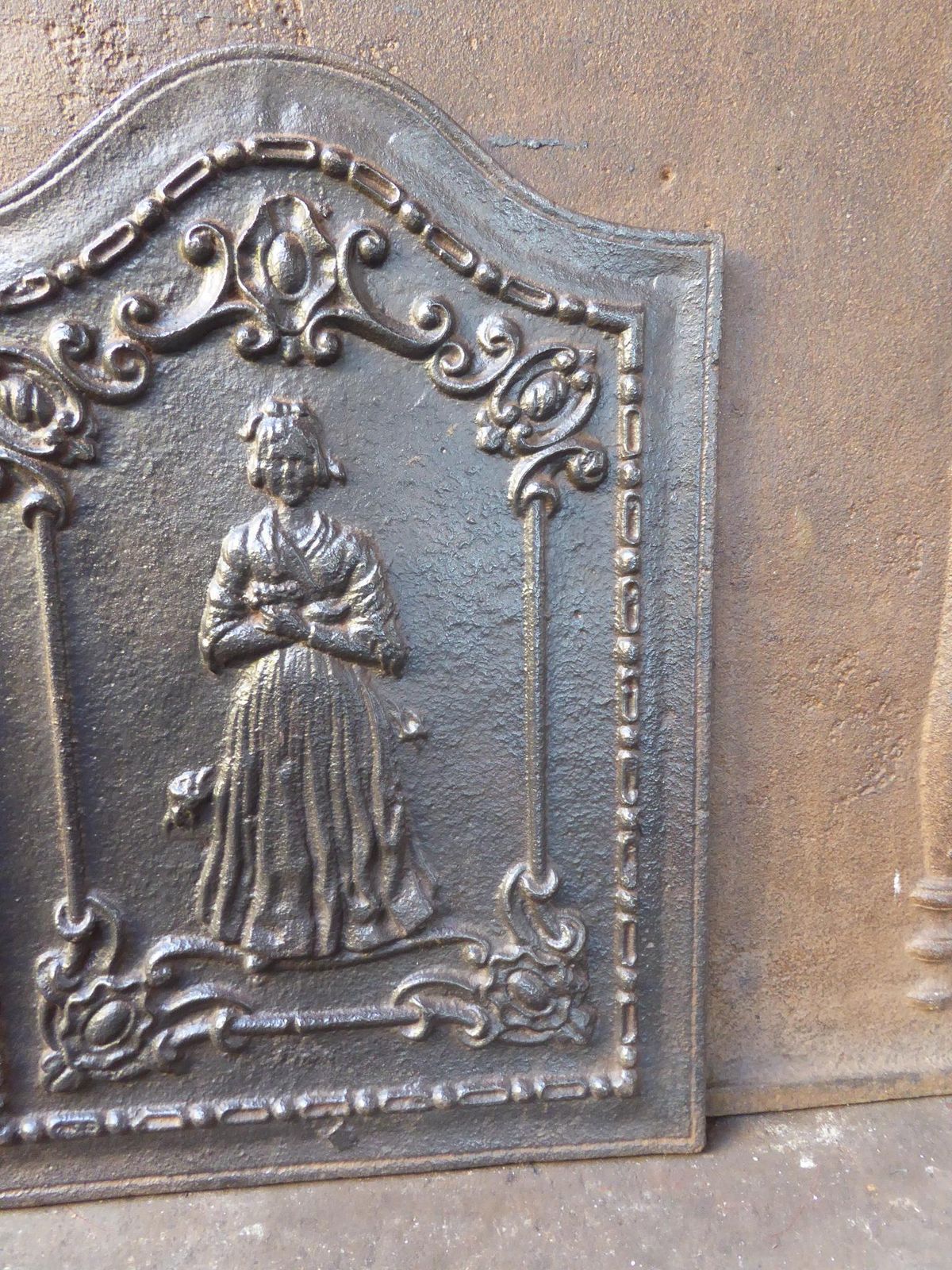 Antique French Napoleon III 'Woman' Fireback / Backsplash, 19th Century photo buy