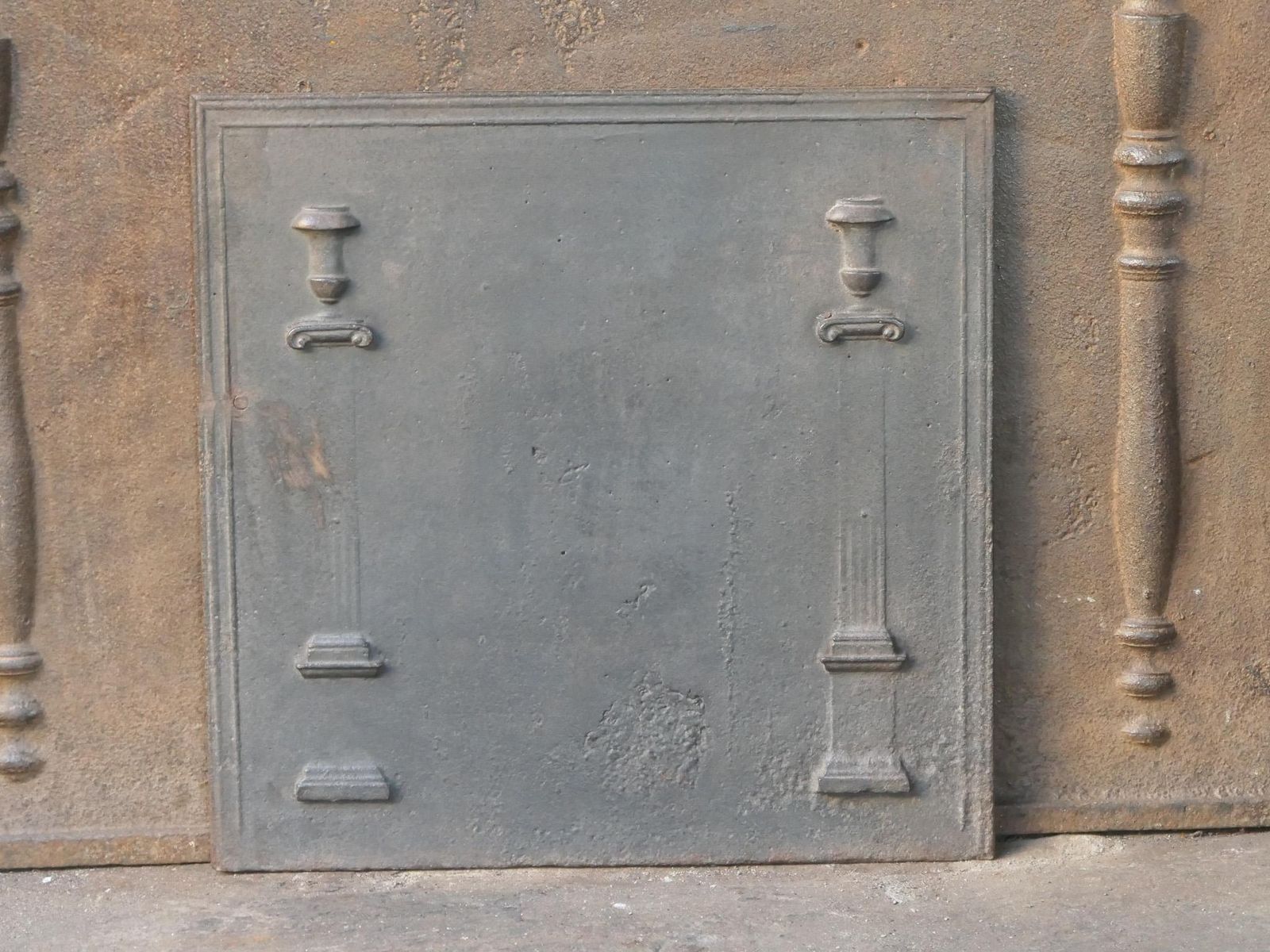 Antique French 'Pillars Of Freedom' Fireback / Backsplash, 18th   19th C. photo 337.0