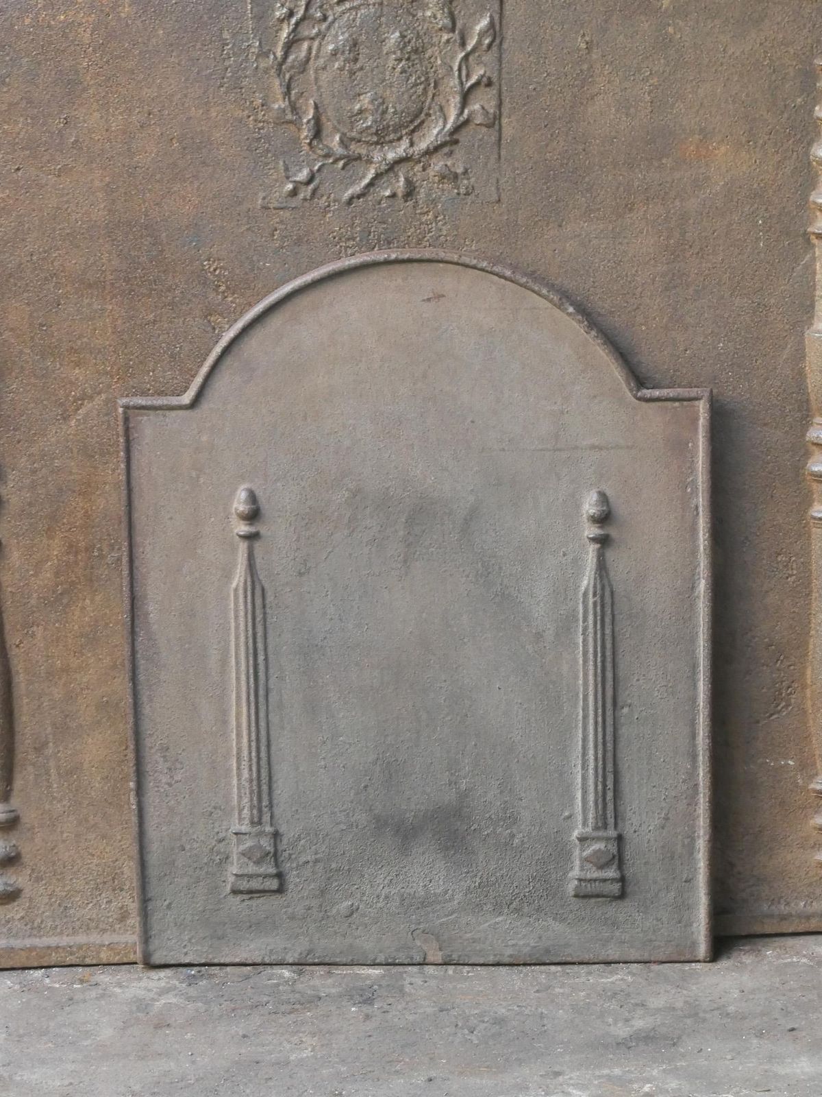 Antique French 'Pillars Of Freedom' Fireback / Backsplash, 18th   19th C. photo for sale
