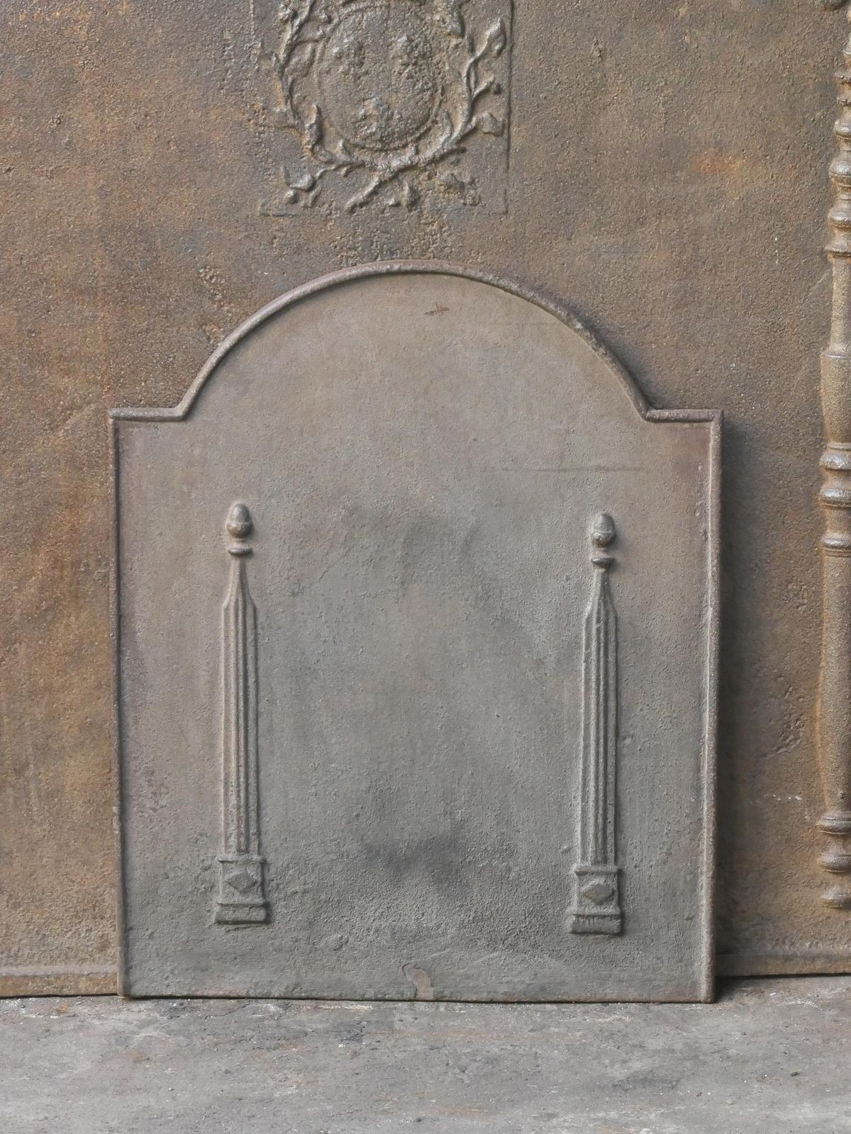 Antique French 'Pillars Of Freedom' Fireback / Backsplash, 18th   19th C. photo Home Fixtures