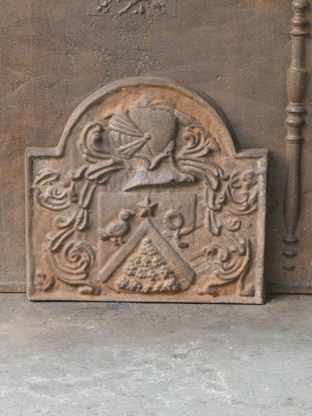 French Louis XIV Style 'Coat Of Arms' Fireback / Backsplash, 20th Century photo furniture