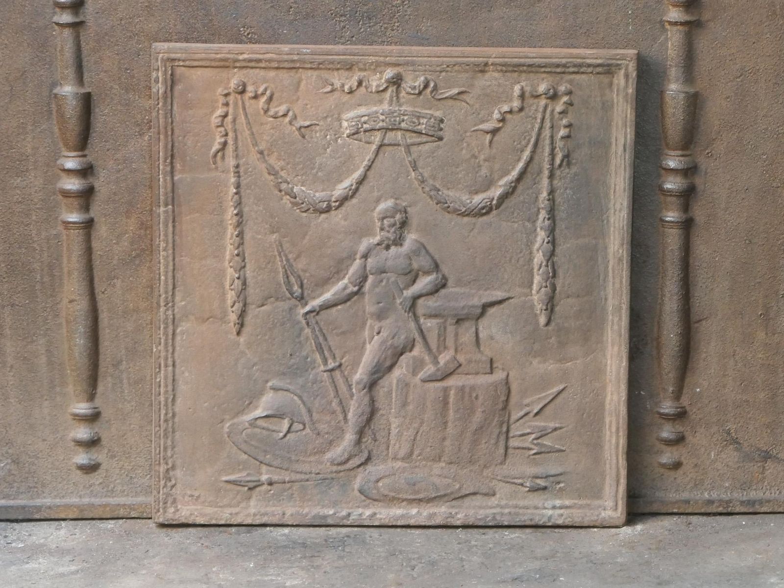 French Neoclassical Style 'The Smithy' Fireback / Backsplash photo Home Fixtures