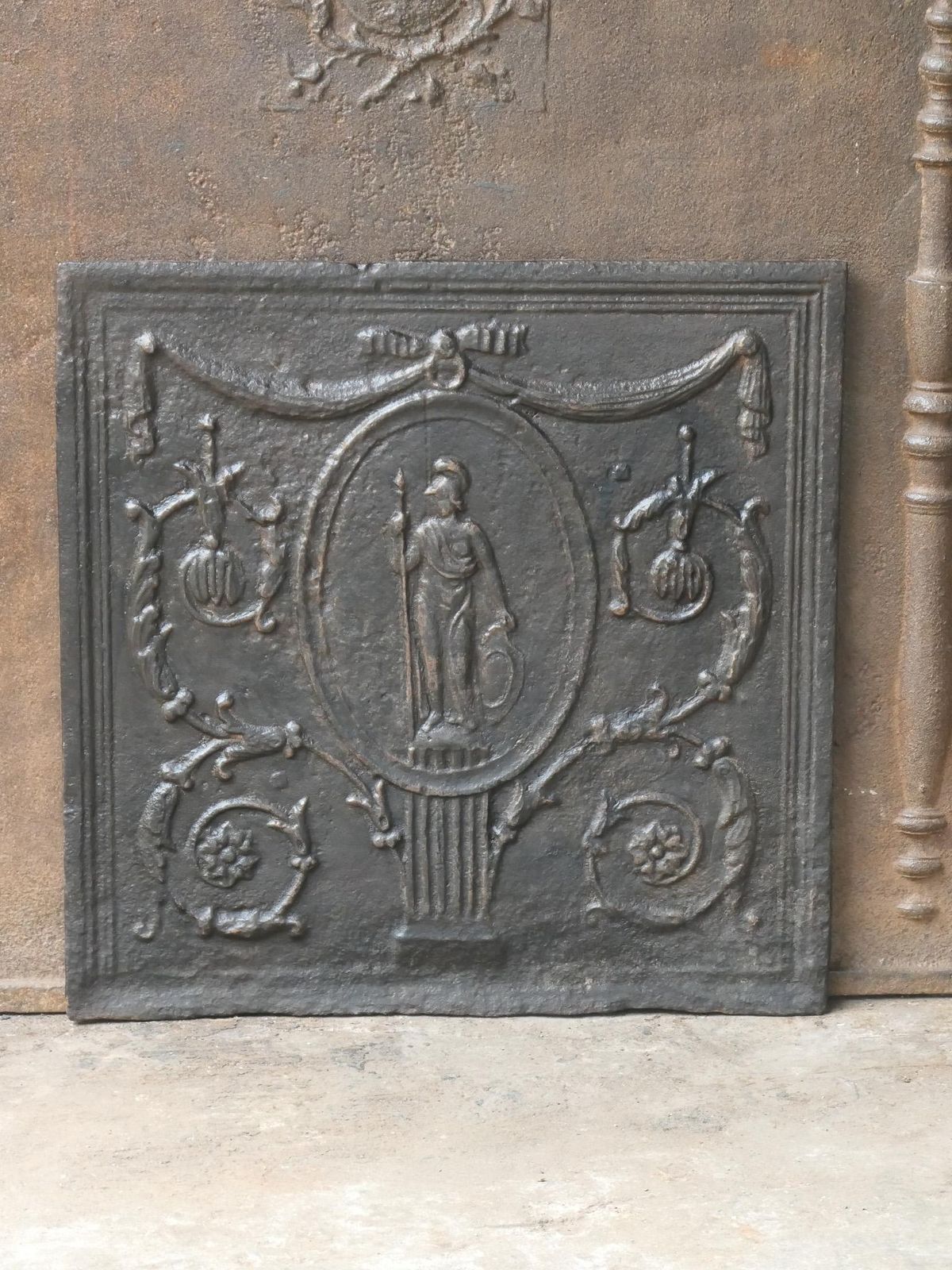 Antique French Neoclassical 'Minerva' Fireback / Backsplash, 18th 19th Century photo for sale