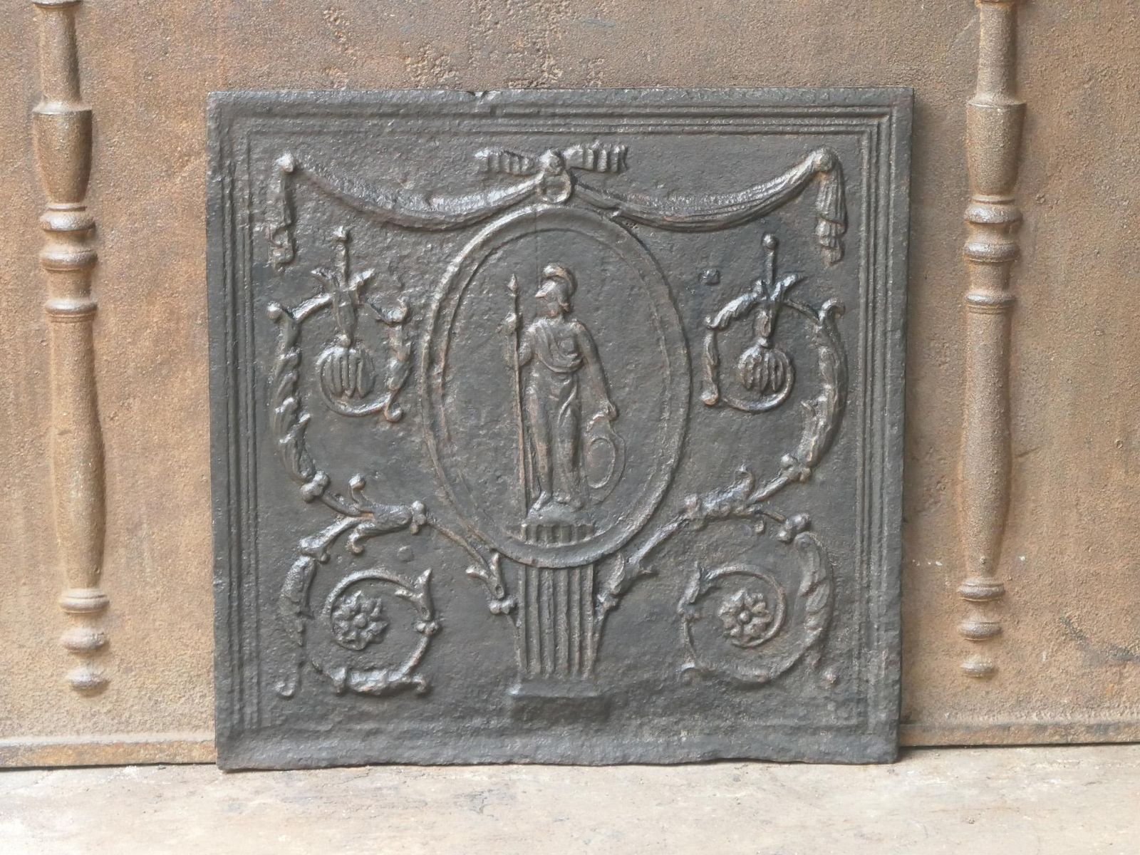 Antique French Neoclassical 'Minerva' Fireback / Backsplash, 18th 19th Century photo Home Fixtures