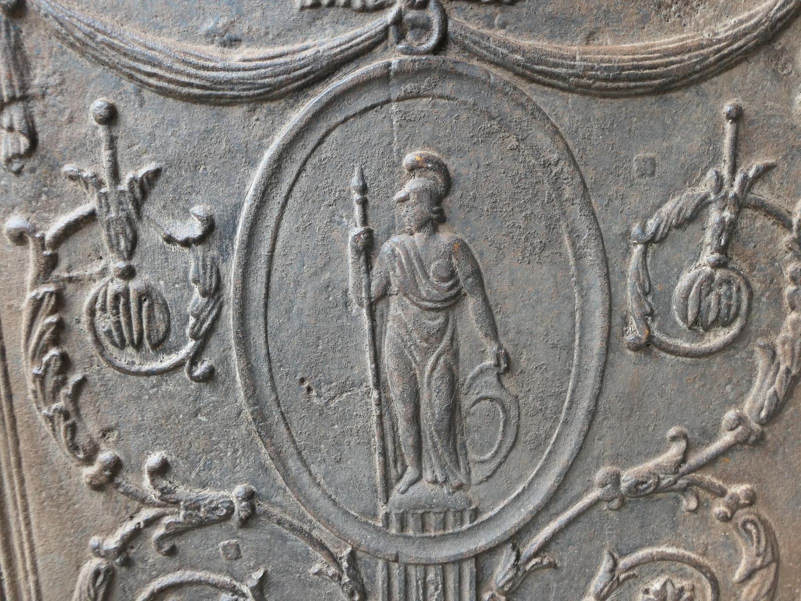 photo furniture Antique French Neoclassical 'Minerva' Fireback / Backsplash, 18th 19th Century