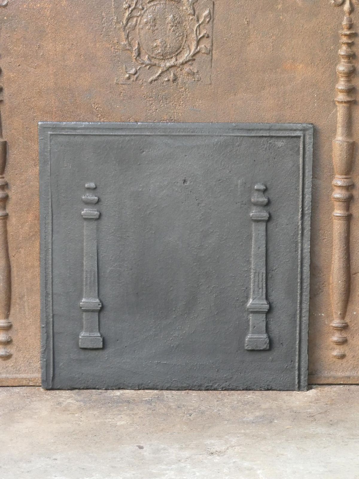 Antique French 'Pillars Of Freedom' Fireback / Backsplash, 18th   19th C. photo for sale