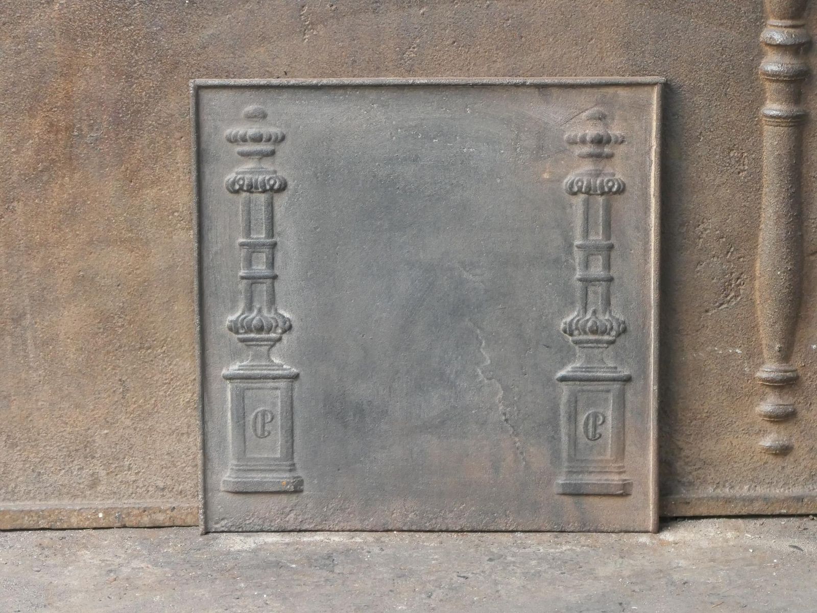 Antique French 'Pillars Of Freedom' Fireback / Backsplash, 18th   19th C. photo 337.0