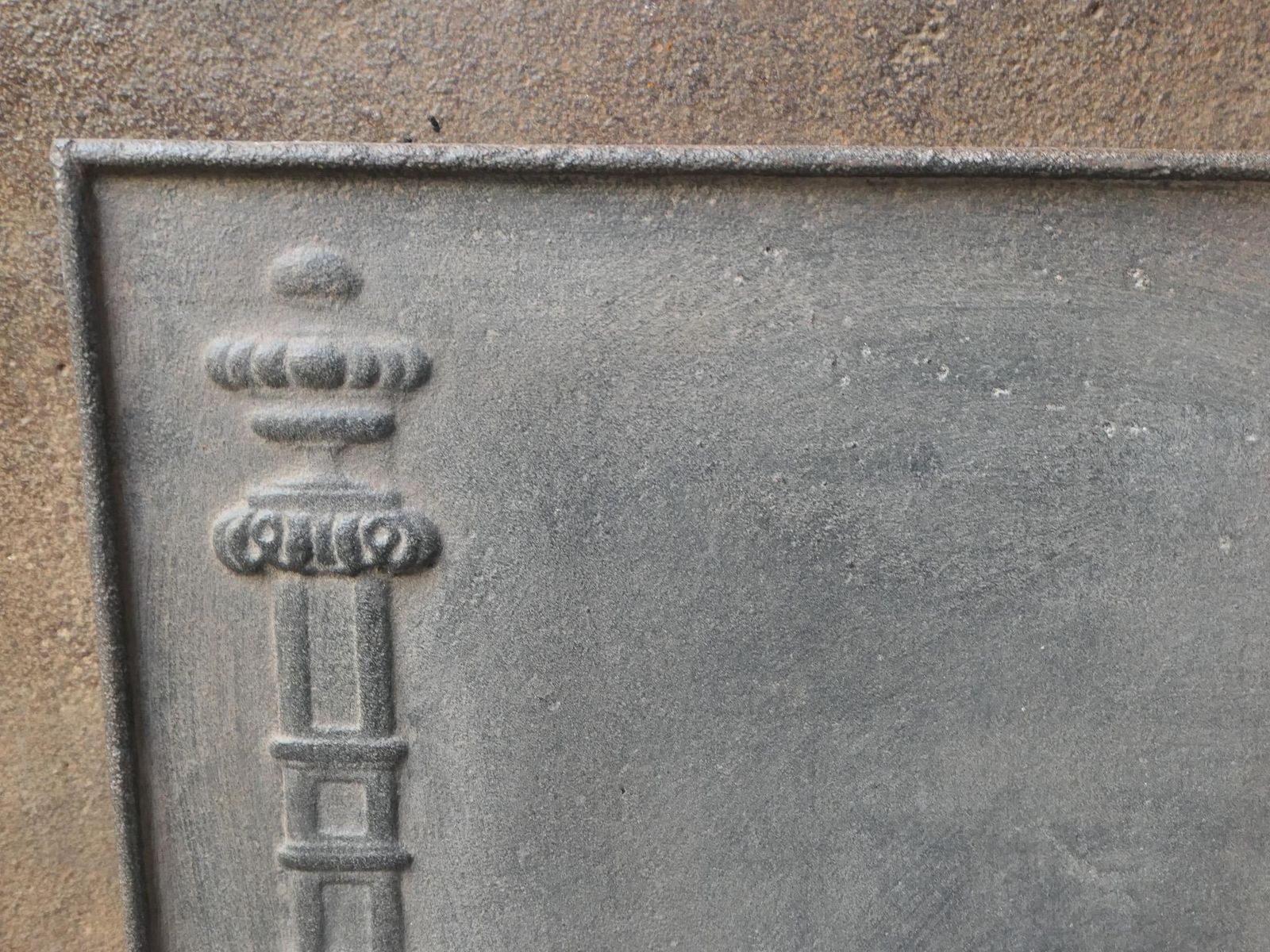 photo furniture Antique French 'Pillars Of Freedom' Fireback / Backsplash, 18th   19th C.