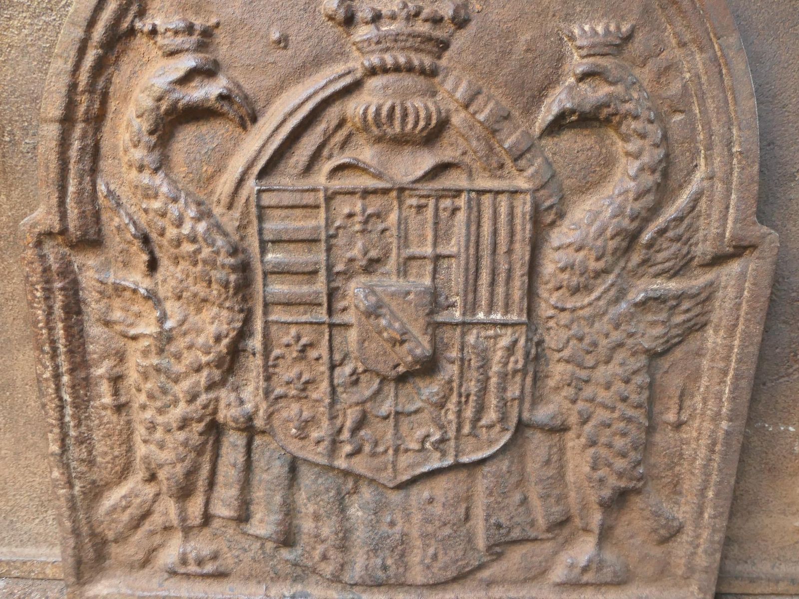 photo furniture French Renaissance Style 'Coat Of Arms' Fireback / Backsplash, 20th Century