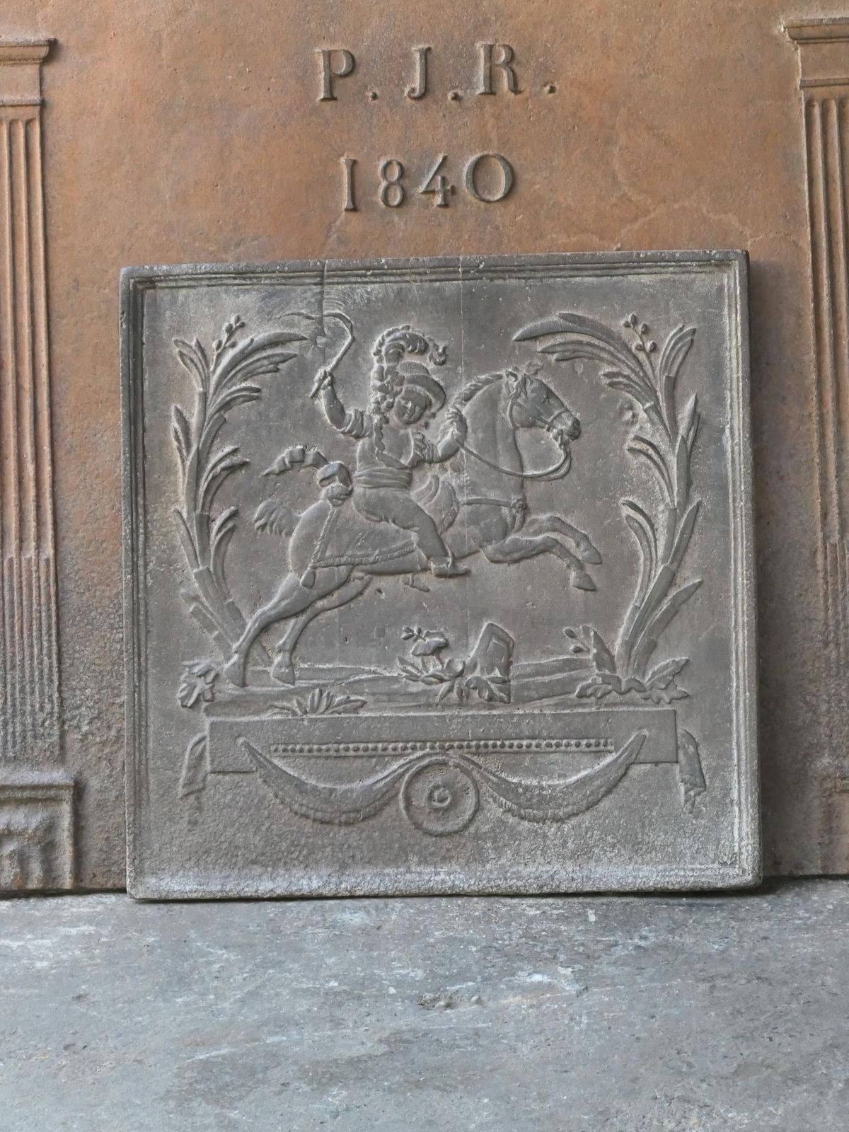 19th Century French Napoleon III 'Apollo With Horse' Fireback / Backsplash photo Home Fixtures