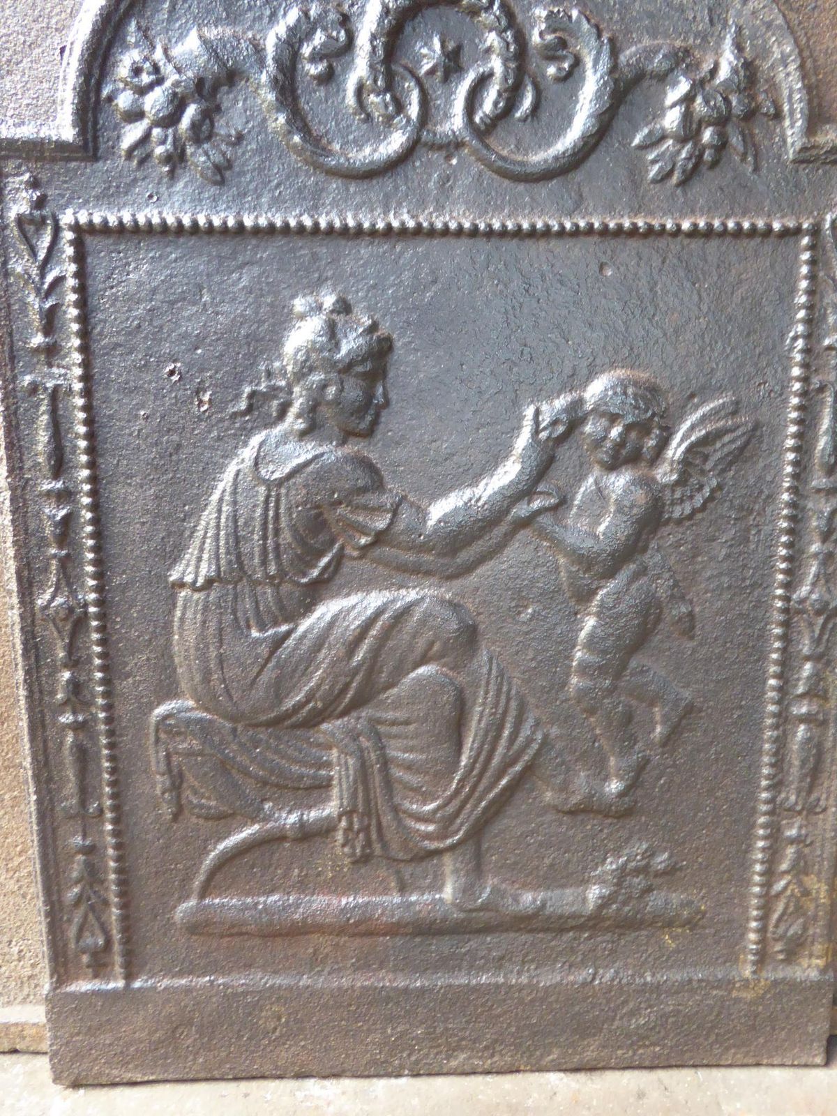 Antique French 'Woman With Cupid' Fireback / Backsplash, 18th 19th Century photo buy