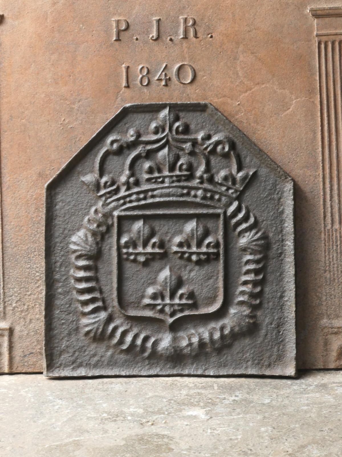 French Louis XIV Style 'Arms Of France' Fireback / Backsplash photo for sale