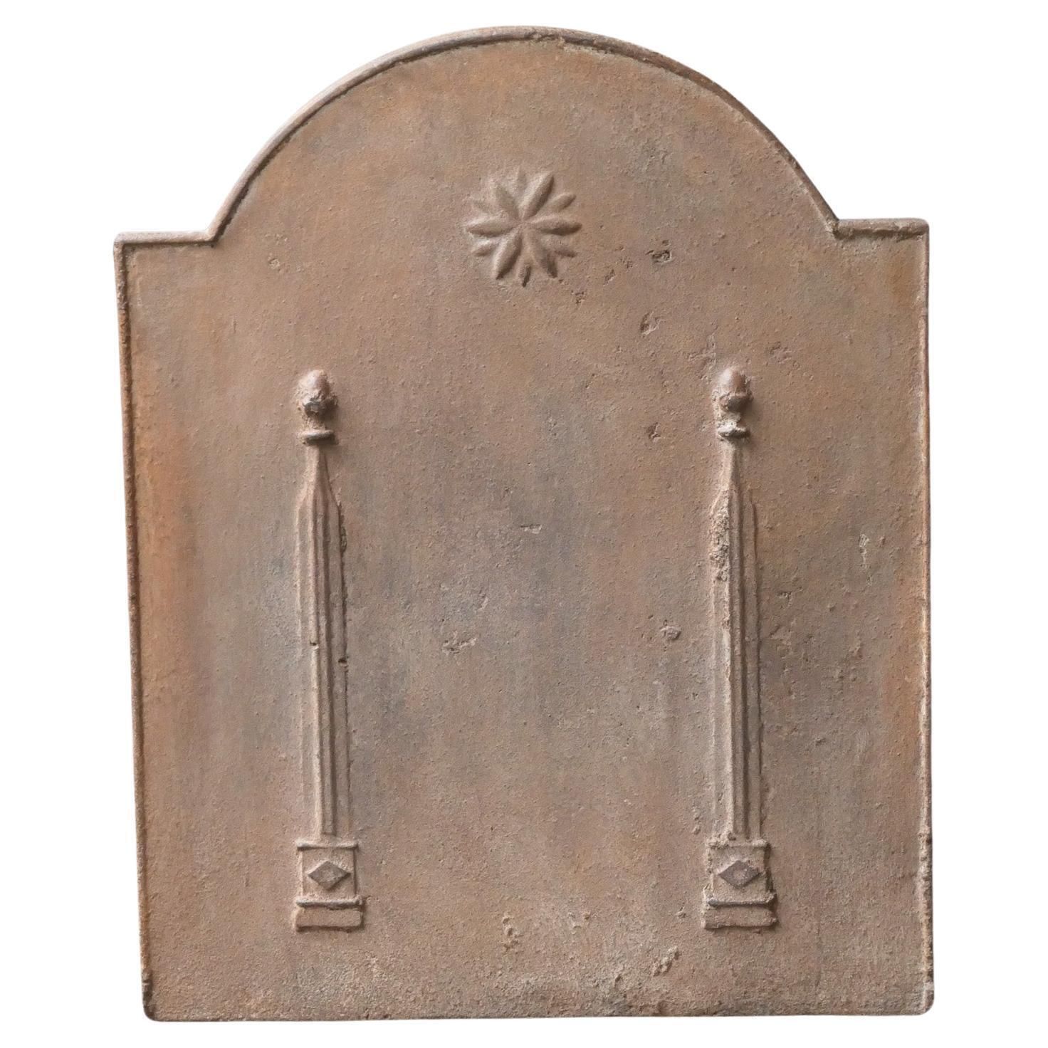Antique French 'Pillars Of Freedom' Fireback / Backsplash, 18th   19th C.