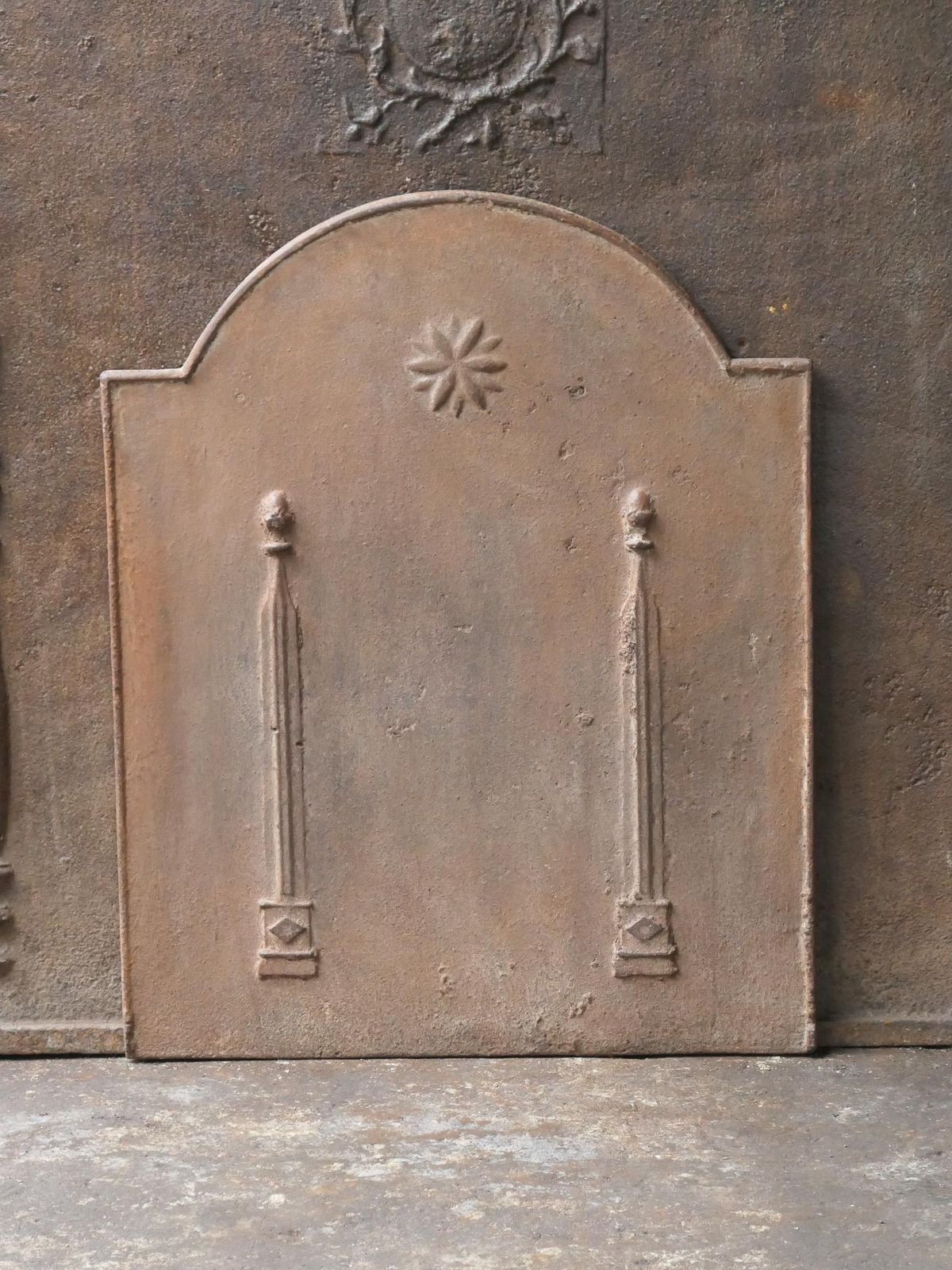 Antique French 'Pillars Of Freedom' Fireback / Backsplash, 18th   19th C. photo furniture