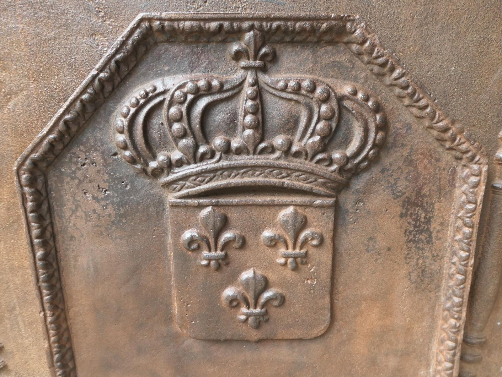 18th Century French Louis XV 'Arms Of France' Fireback / Backsplash photo vintage