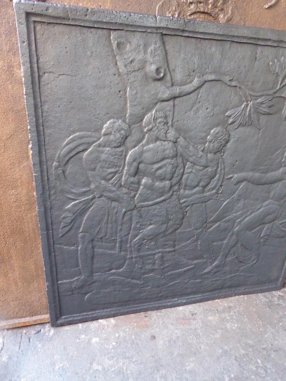 French 'Apollo And Satyr Marsyas' Fireback / Backsplash, 18th 19th Century photo 764.0