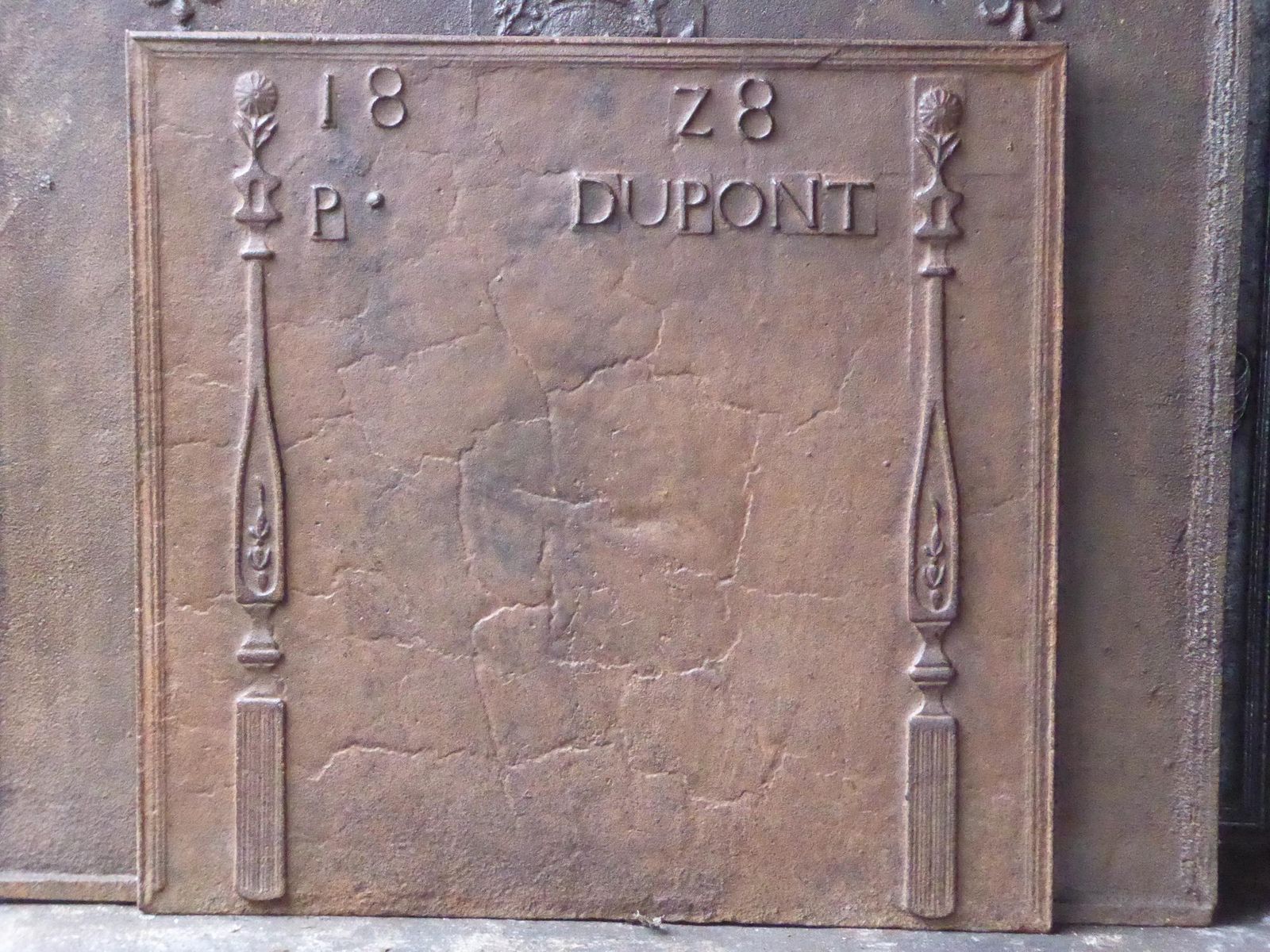 19th C. French Neoclassical Fireback / Backsplash With 'Pillars Of Freedom' photo furniture
