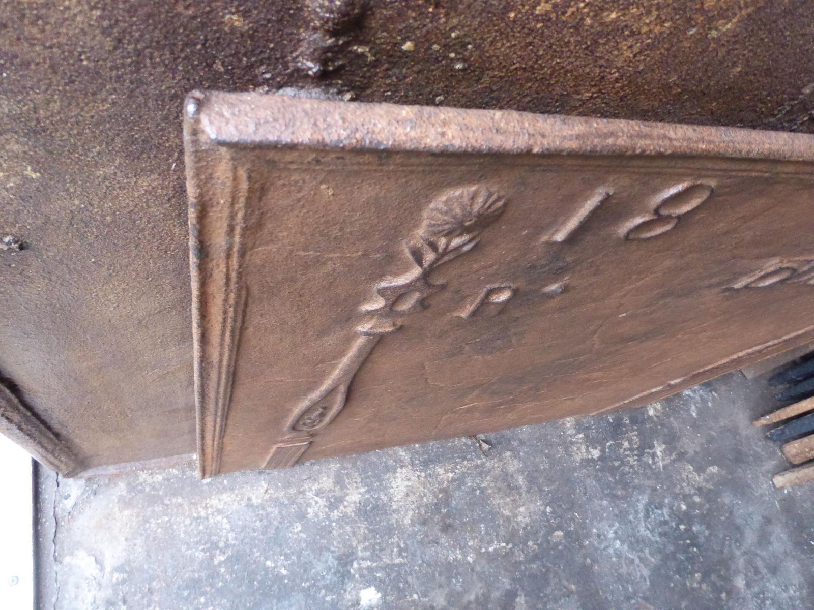 19th C. French Neoclassical Fireback / Backsplash With 'Pillars Of Freedom' photo vintage