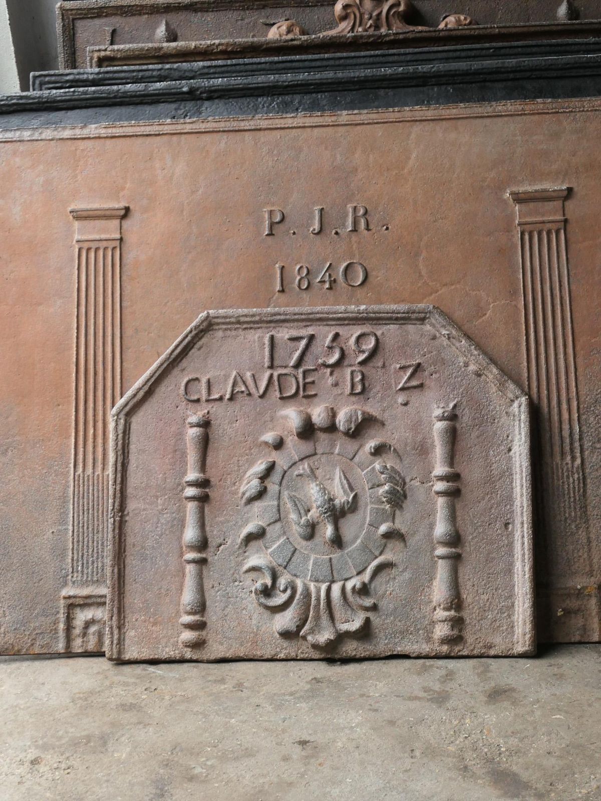 18th Century French Louis XIV 'Coat Of Arms' Fireback / Backsplash photo furniture