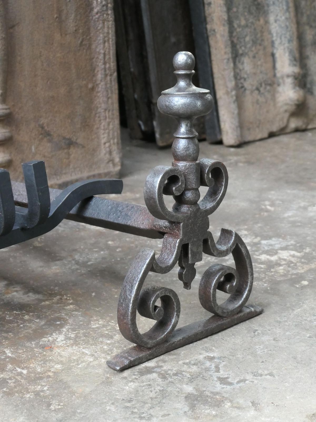 832.0 French Louis XV Period Fireplace Grate Or Fire Basket, 18th Century photo